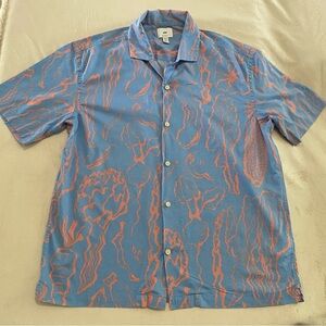 H&M Men's Blue and Salmon Shirt